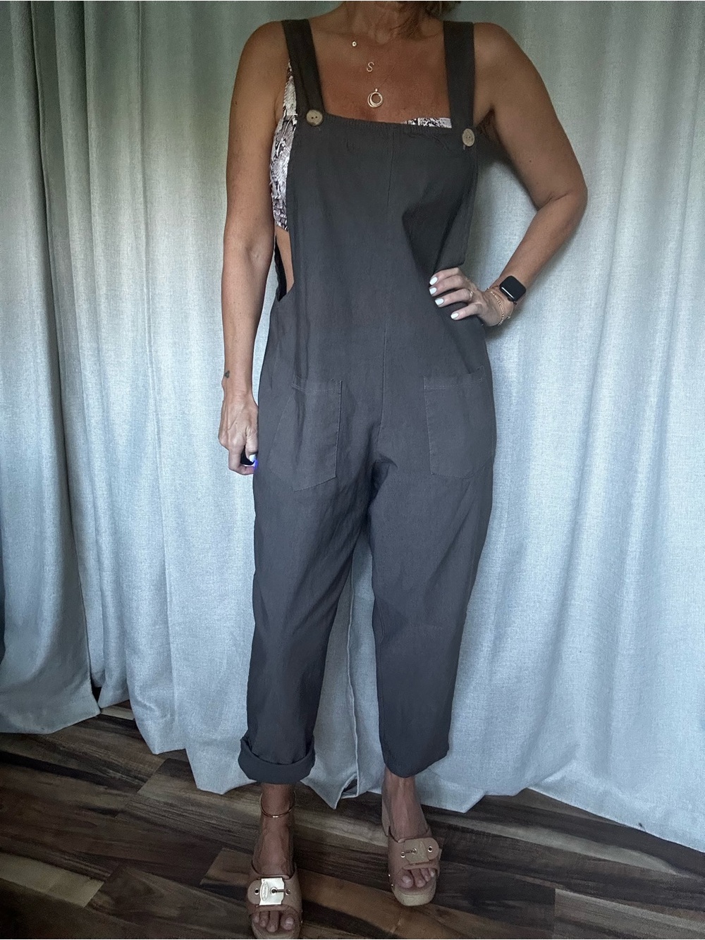 Women’s Olive Green Overalls Jumpsuit